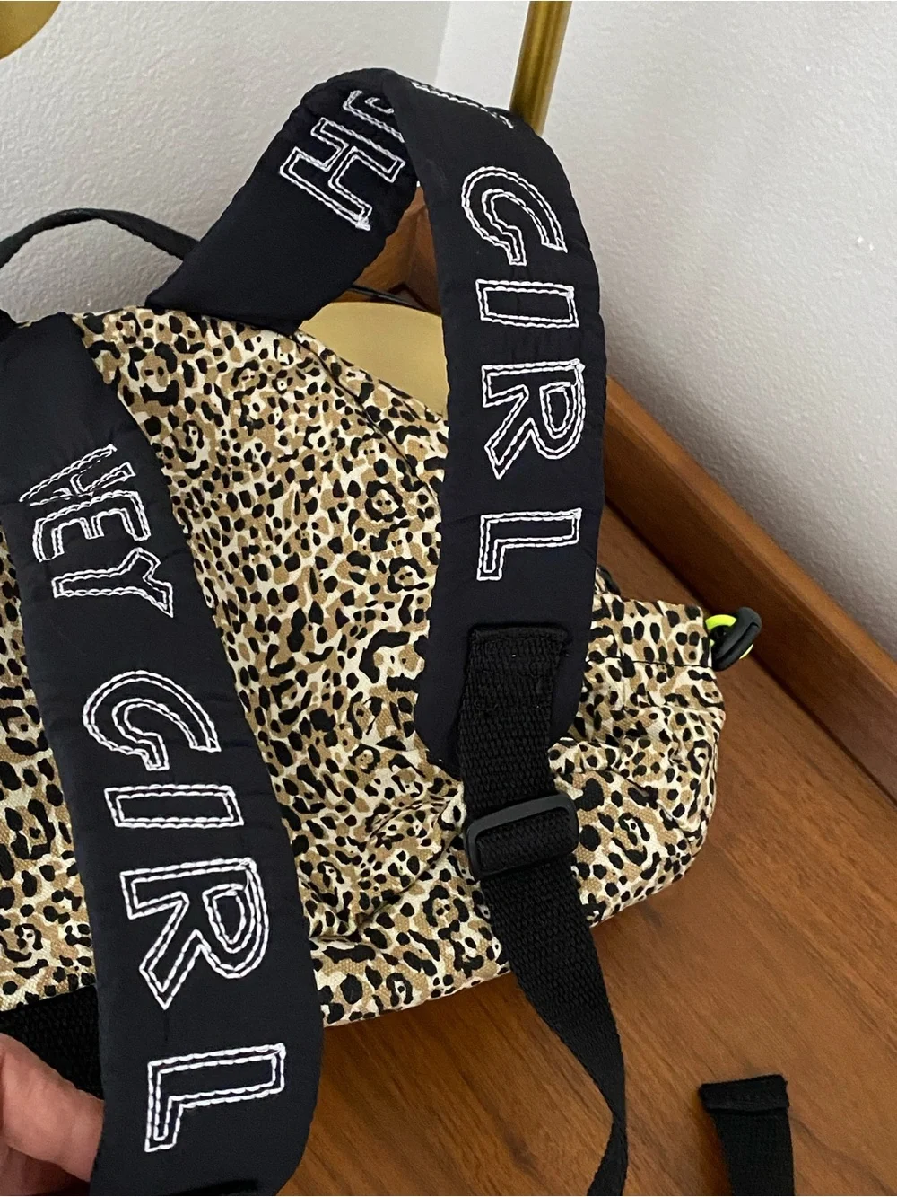 Zara Leopard Print Mini Backpack - Black & Tan